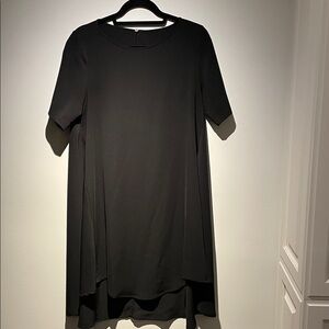 Black High Low Trapeze Fit Dress